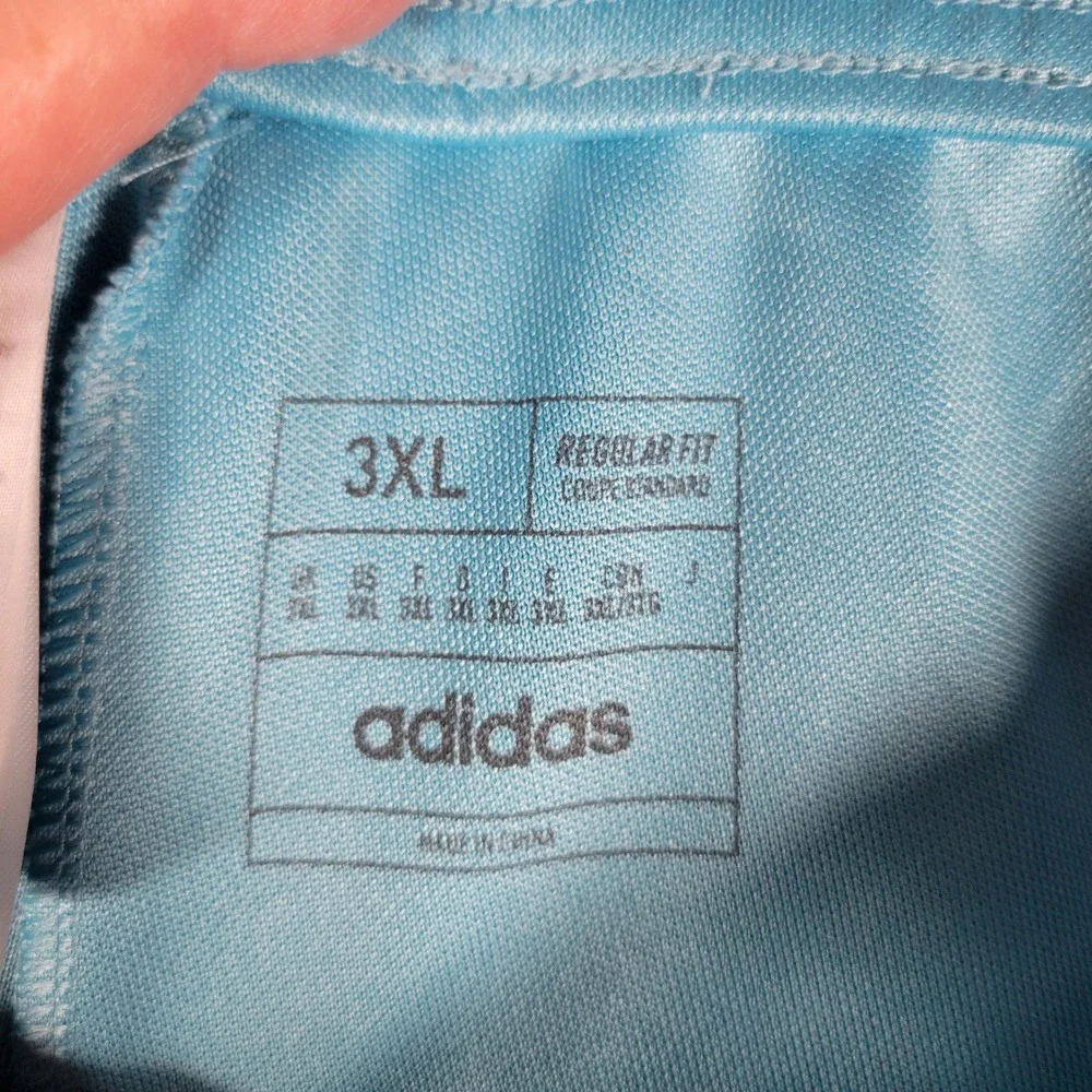 Adidas Tiro Track Pants Mens XL Light Blue White Stripes Zipper Cuffs Athletic